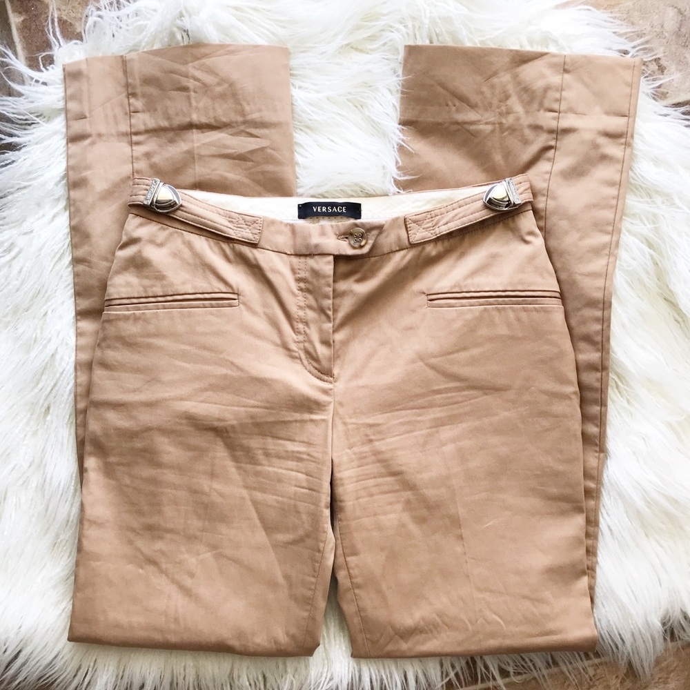 Versace side buckle dress pant slacks